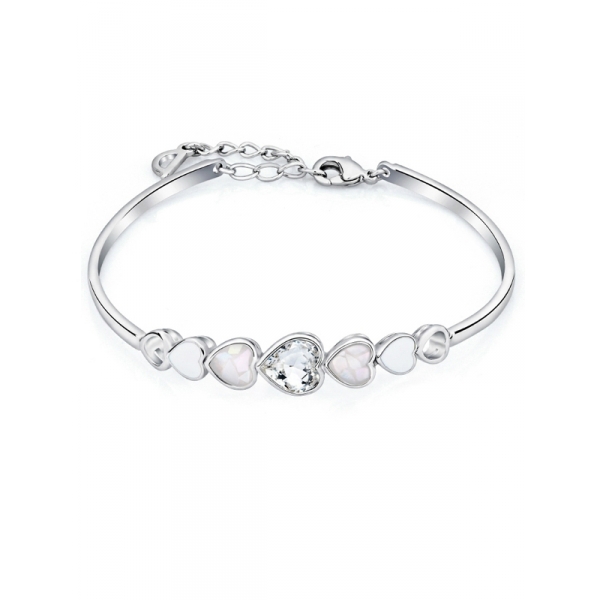 Bracelet Multi Coeurs En Cristal De Swarovski Elements Blanc