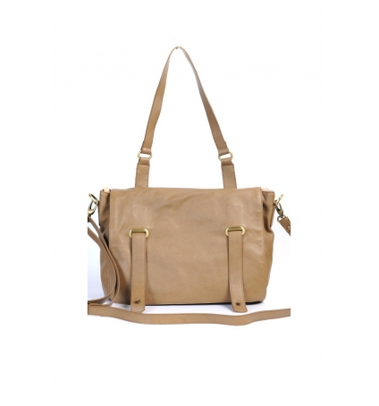 SAC CARTABLE CUIR  TAUPE