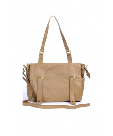 SAC CARTABLE CUIR  TAUPE