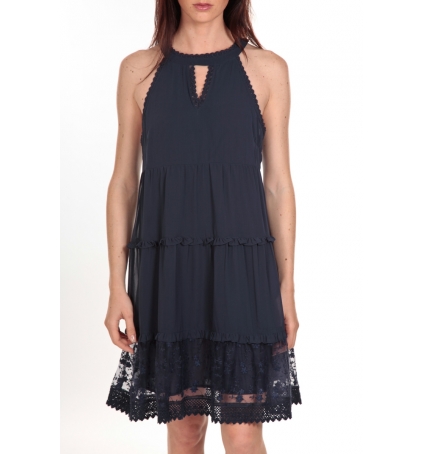 Vero Moda Robe New Dina Bleue LOVELY SS TOP PP Bleu