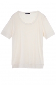 Petit Bateau T-shirt femme col rond en jersey flammé Beige Coquille