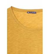 Petit Bateau T-shirt femme col rond en jersey flammé Jaune Inca