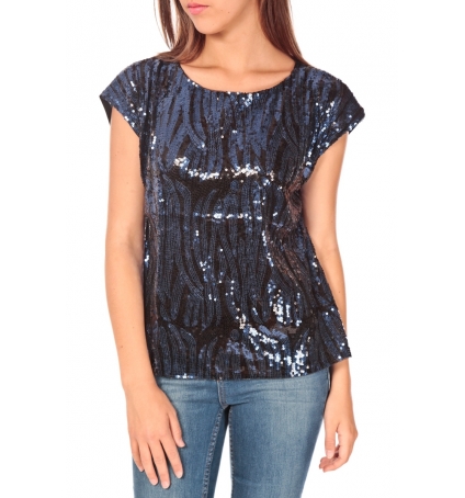 TCQB Top 23171 paillettes Julie GG Noir/Bleu