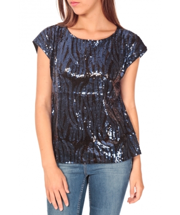 TCQB Top 23171 paillettes Julie GG Noir/Bleu