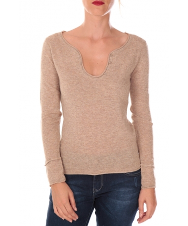 Vision de Rêve Pull Col V Tunisien 1008 Beige