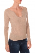 Vision de Rêve Pull Col V Tunisien 1008 Beige