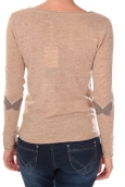 Vision de Rêve Pull Col V Tunisien 1008 Beige