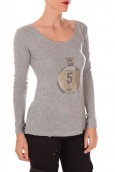 Vision de Rêve Pull Five Col Rond 1036 Gris