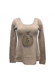 Vision de Rêve Pull Five Col Rond 1036 Beige