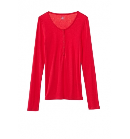 Petit Bateau T-shirt ML Femme Tunisien en Coton léger Rouge Cardea Petit Bateau T-shirt ML Femme Tunisien en Coton léger Rouge Cardea