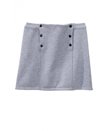 Petit Bateau Jupe courte femme trapèze en molleton fleece gris Subway