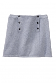 Petit Bateau Jupe courte femme trapèze en molleton fleece gris Subway