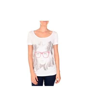 VERO MODA AMANDA GLASSES SS TOP blanc/rose