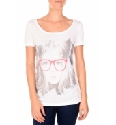 VERO MODA AMANDA GLASSES SS TOP blanc/rose