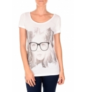 VERO MODA AMANDA GLASSES SS TOP blanc/noir 