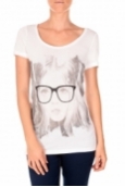 VERO MODA AMANDA GLASSES SS TOP blanc/noir 