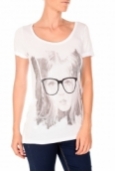 VERO MODA AMANDA GLASSES SS TOP blanc/noir 