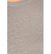 PETIT BATEAU T-shirt femme manches 3/4 encolure ronde en lin gris Grisa