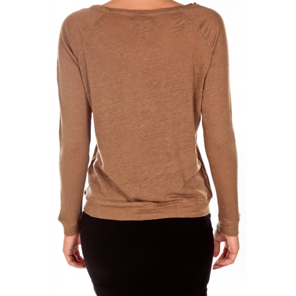 T-shirt manches longues Femme - Marron moyen