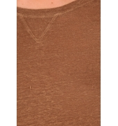 PETIT BATEAU T-shirt femme manches longues esprit sweat en lin marron Camella 