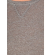 PETIT BATEAU T-shirt femme manches longues esprit sweat en lin gris Grisa 