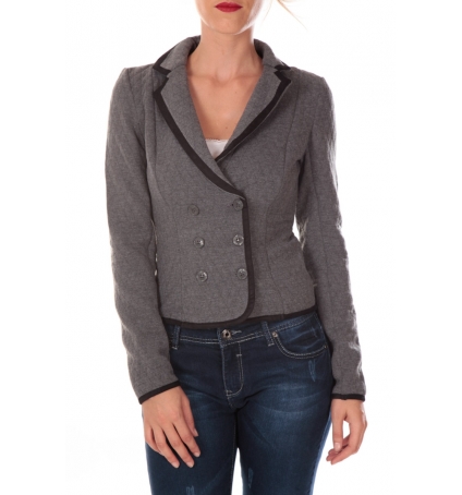 VERO MODA ODA LS BLAZER HC CASTLEROCK Gris/Noir