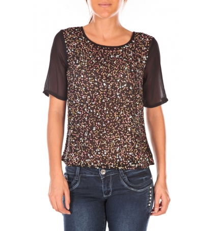 Vero Moda IXUS 2/4 Top HC Wall Aug Noir