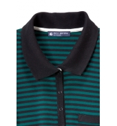 Petit Bateau Polo femme rayé en coton léger côtelé noir Noir / Vert