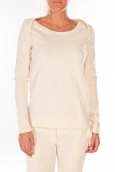 Petit Bateau Sweat Shirt en coton enflammé beige coquille