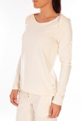 Petit Bateau Sweat Shirt en coton enflammé beige coquille