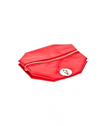 Pochette besace bouton doré Rouge