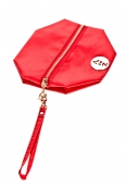 Pochette besace bouton doré Rouge