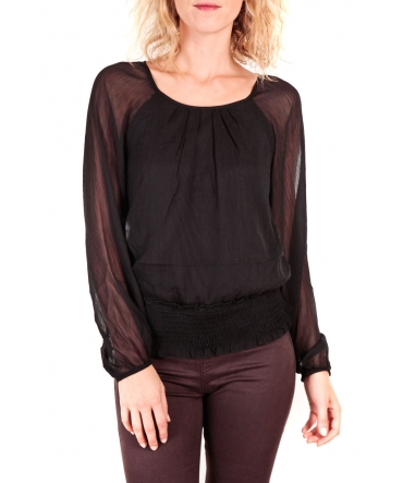 Vero Moda Neeba Maria Dicte LS Top Mix EA Noir