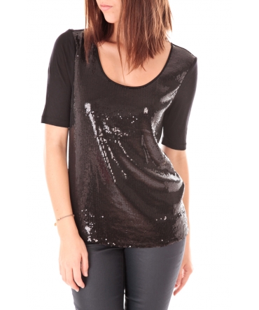 VERO MODA JESSIE 2/4 SEQUENCE TOP WALL Noir 