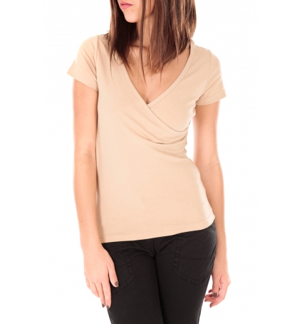 by la vitrine T-shirt basic cache cœur 23E-14 Beige