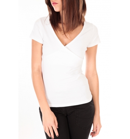 by la vitrine T-shirt basic cache cœur 23E-14 Blanc  