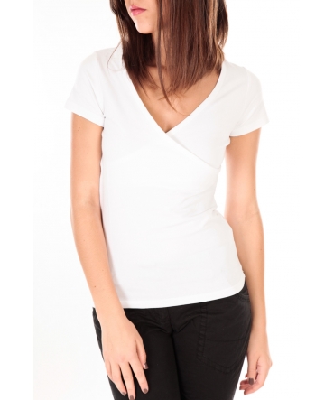 by la vitrine T-shirt basic cache cœur 23E-14 Blanc  