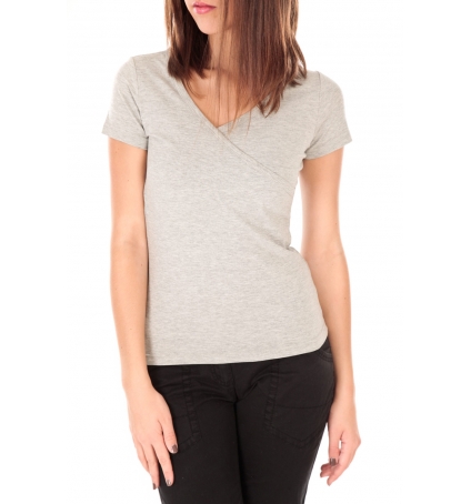 by la vitrine T-shirt basic cache cœur 23E-14 Gris 