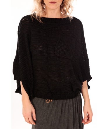 De Fil En Aiguille Pull Poncho Sophyline T-1614 Noir