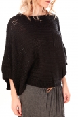 De Fil En Aiguille Pull Poncho Sophyline T-1614 Noir