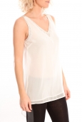 Vero Moda Pearl SL Long Top Blanc