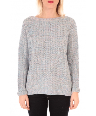 VERO MODA WOODPECKER LS BOATNECK KM Bleu 