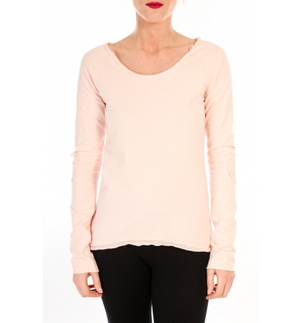 BY LA VITRINE T-shirt Empiècement Pailleté 2119 Rose Poudre