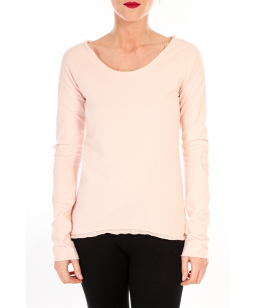 BY LA VITRINE T-shirt Empiècement Pailleté 2119 Rose Poudre