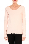 BY LA VITRINE T-shirt Empiècement Pailleté 2119 Rose Poudre
