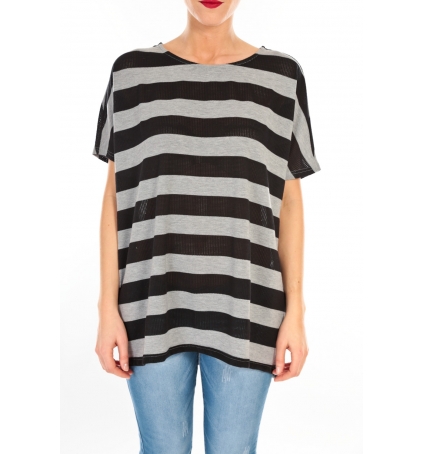 Vero Moda CHELLA 2/4 LONG TOP KM WALL Gris