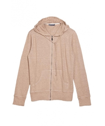 PETIT BATEAU Veste zippée femme à capuche en lin 32928 25 Marron 