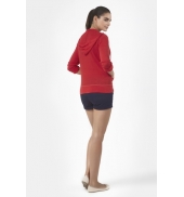 PETIT BATEAU Veste zippée femme à capuche en lin 32928 23 Rouge