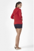 PETIT BATEAU Veste zippée femme à capuche en lin 32928 23 Rouge