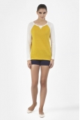 PETIT BATEAU T-shirt femme manches longues en lin 32929 83 Jaune